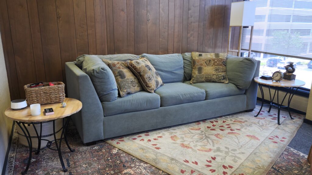 About Topanga Trauma Therapy: The Space we Share office sofa pic